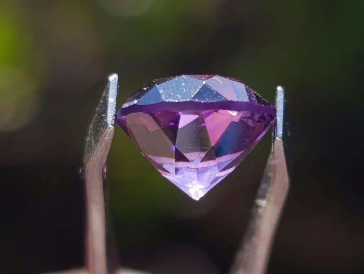 Polished Set of 3 Zambian Amethyst Faceted Stones x 1 From Zambia