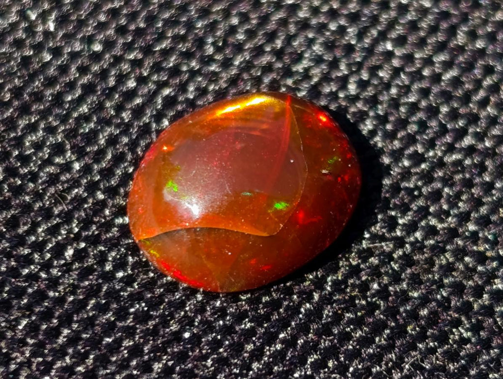 Polished Set of 3 Red Ethiopian Fire Opal Cabochons x 1 From Ethiopia