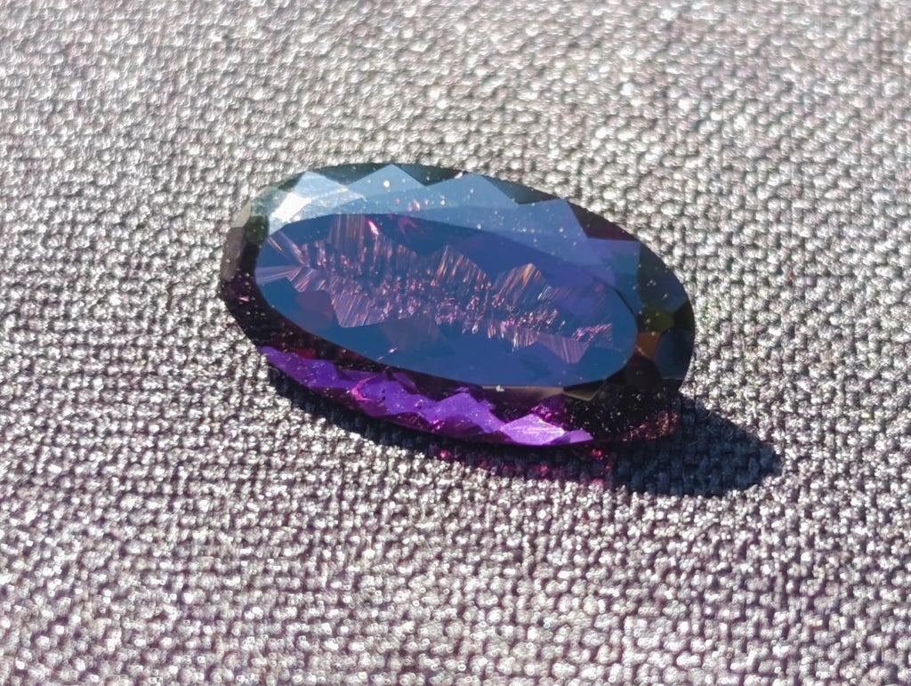 Polished Set of 3 Zambian Amethyst Faceted Stones x 1 From Zambia