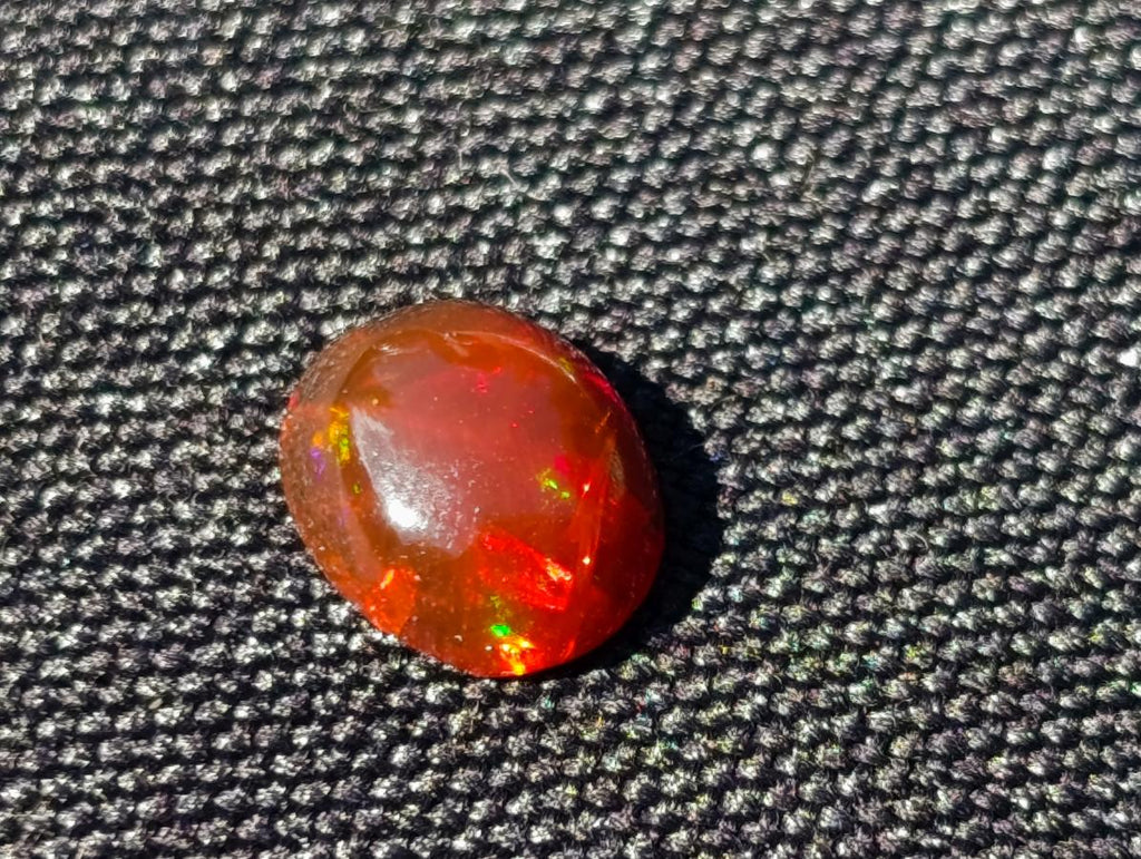 Polished Set of 3 Red Ethiopian Fire Opal Cabochons x 1 From Ethiopia