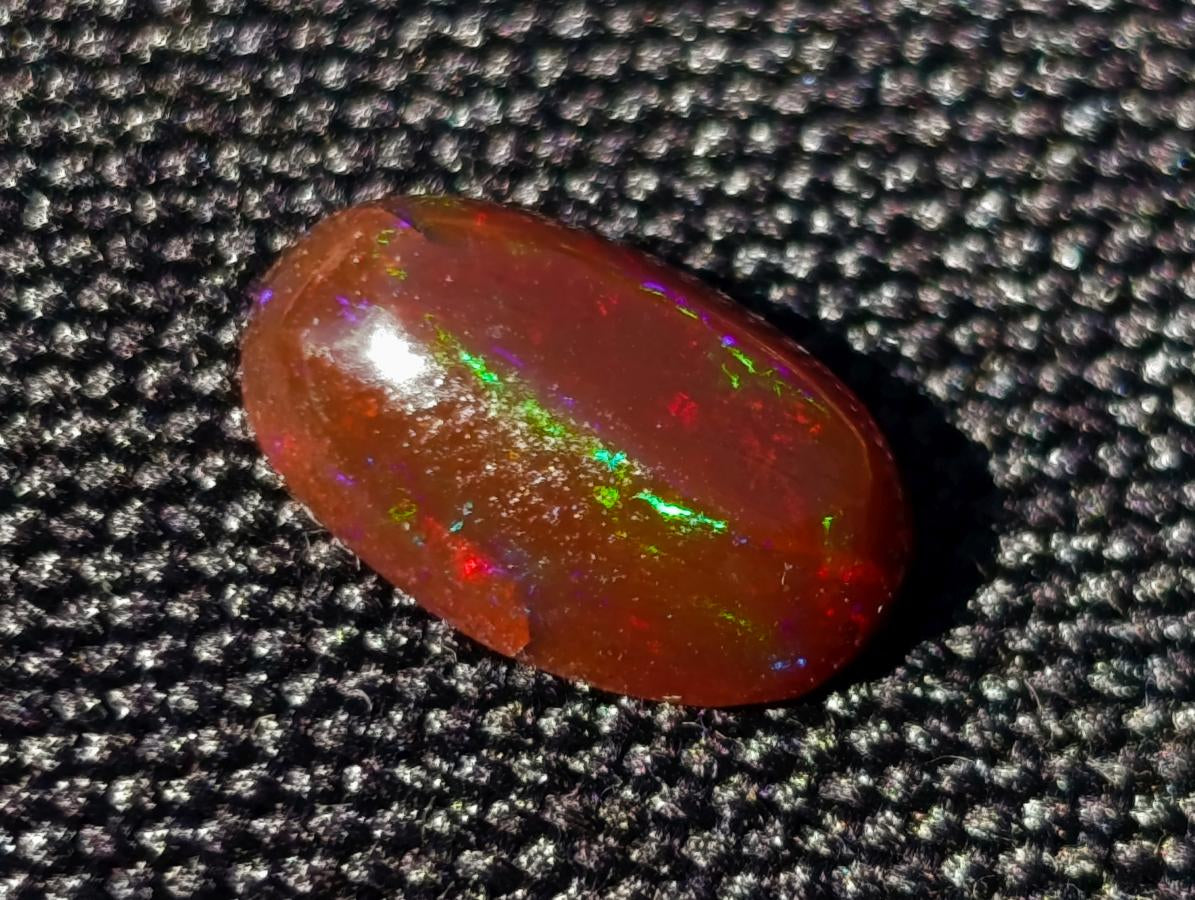 Polished Set of 3 Red Ethiopian Fire Opal Cabochons x 1 From Ethiopia