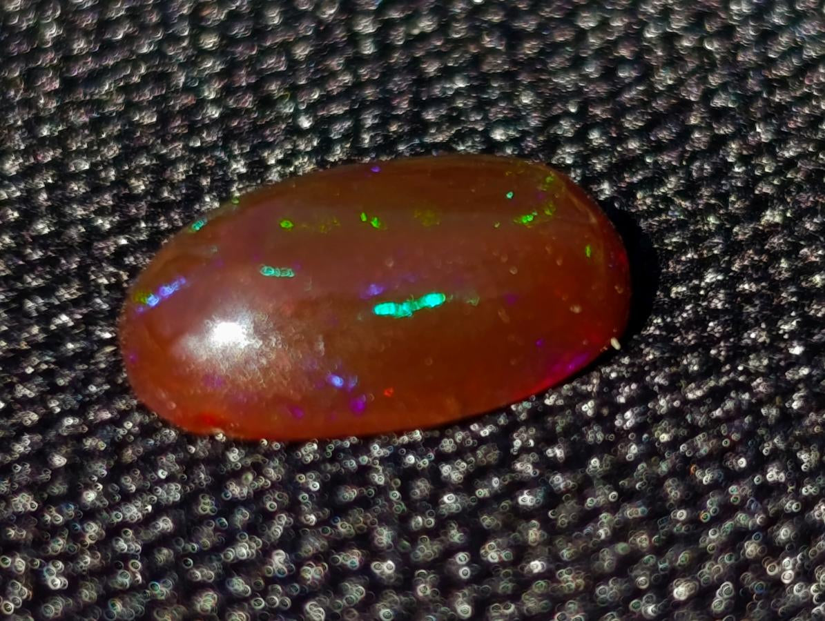 Polished Set of 3 Red Ethiopian Fire Opal Cabochons x 1 From Ethiopia
