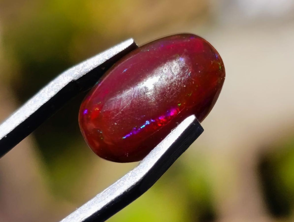 Polished Set of 3 Red Ethiopian Fire Opal Cabochons x 1 From Ethiopia