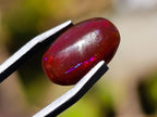 Polished Set of 3 Red Ethiopian Fire Opal Cabochons x 1 From Ethiopia