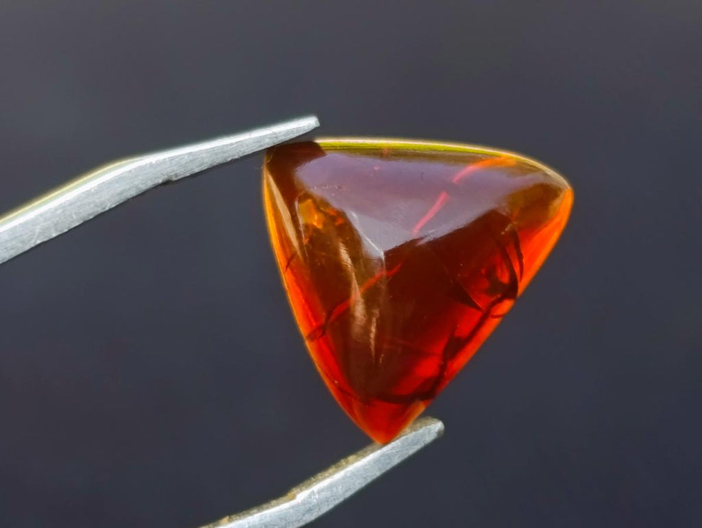 Polished Set of 3 Red Ethiopian Fire Opal Cabochons x 1 From Ethiopia