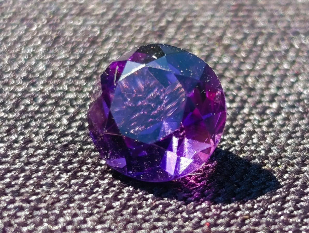 Polished Set of 3 Zambian Amethyst Faceted Stones x 1 From Zambia