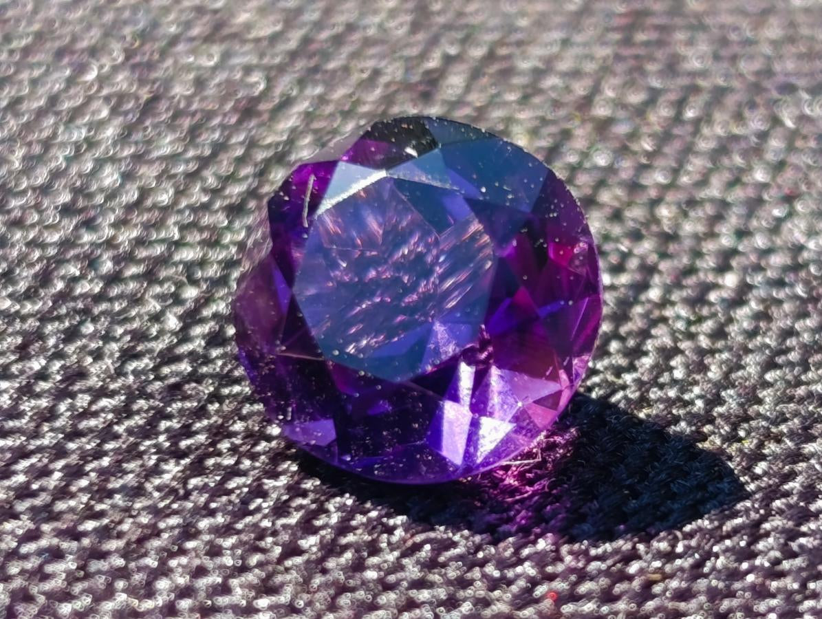 Polished Set of 3 Zambian Amethyst Faceted Stones x 1 From Zambia