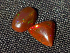 Polished Set of 3 Red Ethiopian Fire Opal Cabochons x 1 From Ethiopia