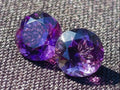Polished Set of 3 Zambian Amethyst Faceted Stones x 1 From Zambia
