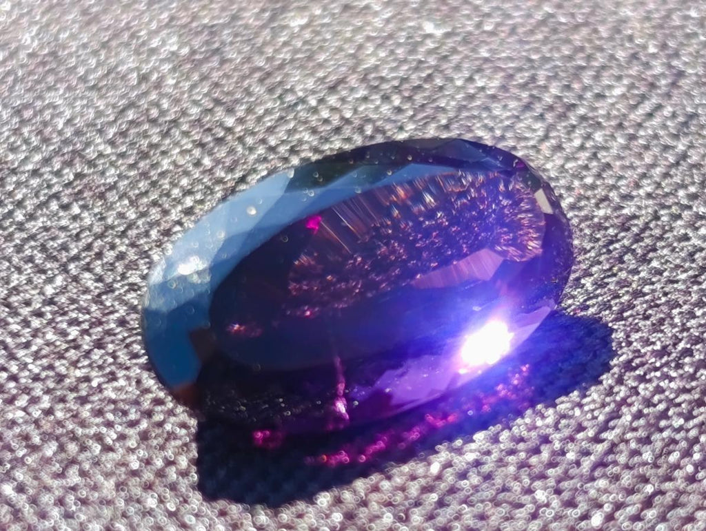Polished Set of 3 Zambian Amethyst Faceted Stones x 1 From Zambia