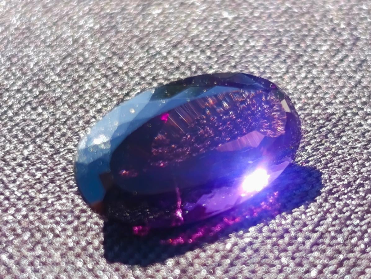 Polished Set of 3 Zambian Amethyst Faceted Stones x 1 From Zambia
