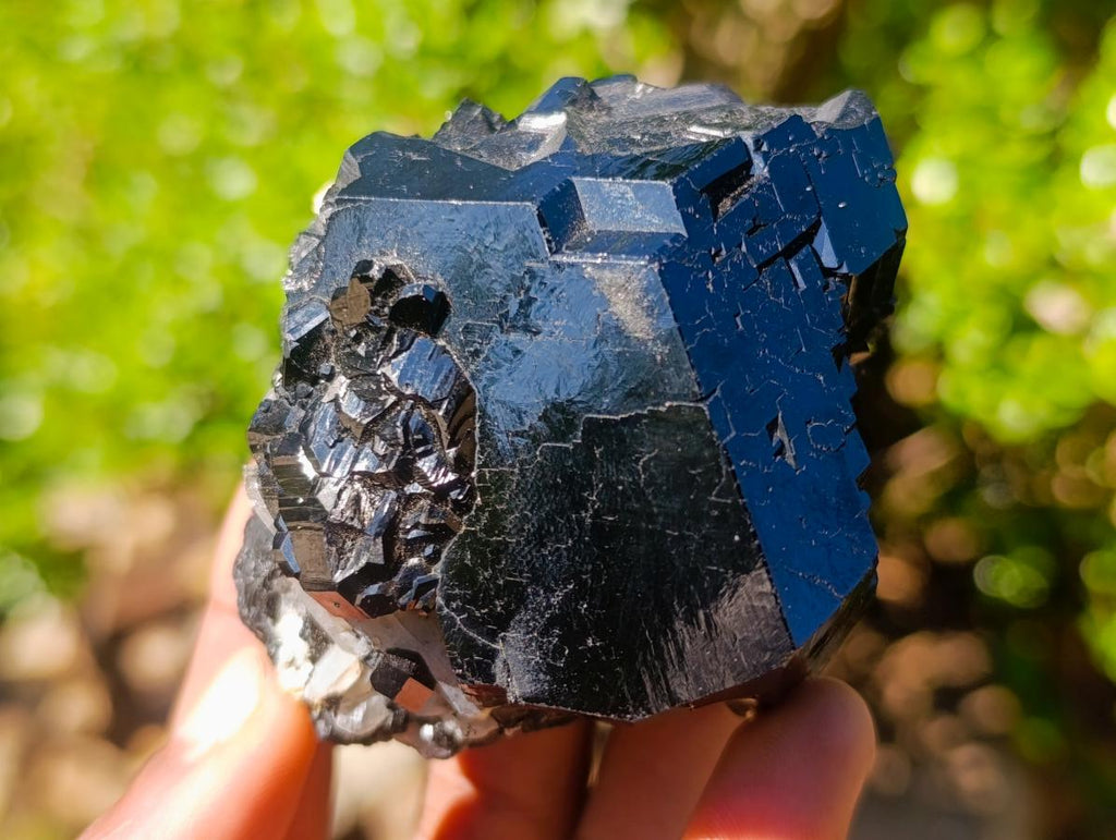 Natural Mirror Shiny Black “Mercedes Star” Schorl Black Tourmaline Single Crystal x 1 From Erongo, Namibia