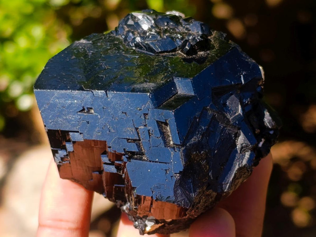 Natural Mirror Shiny Black “Mercedes Star” Schorl Black Tourmaline Single Crystal x 1 From Erongo, Namibia