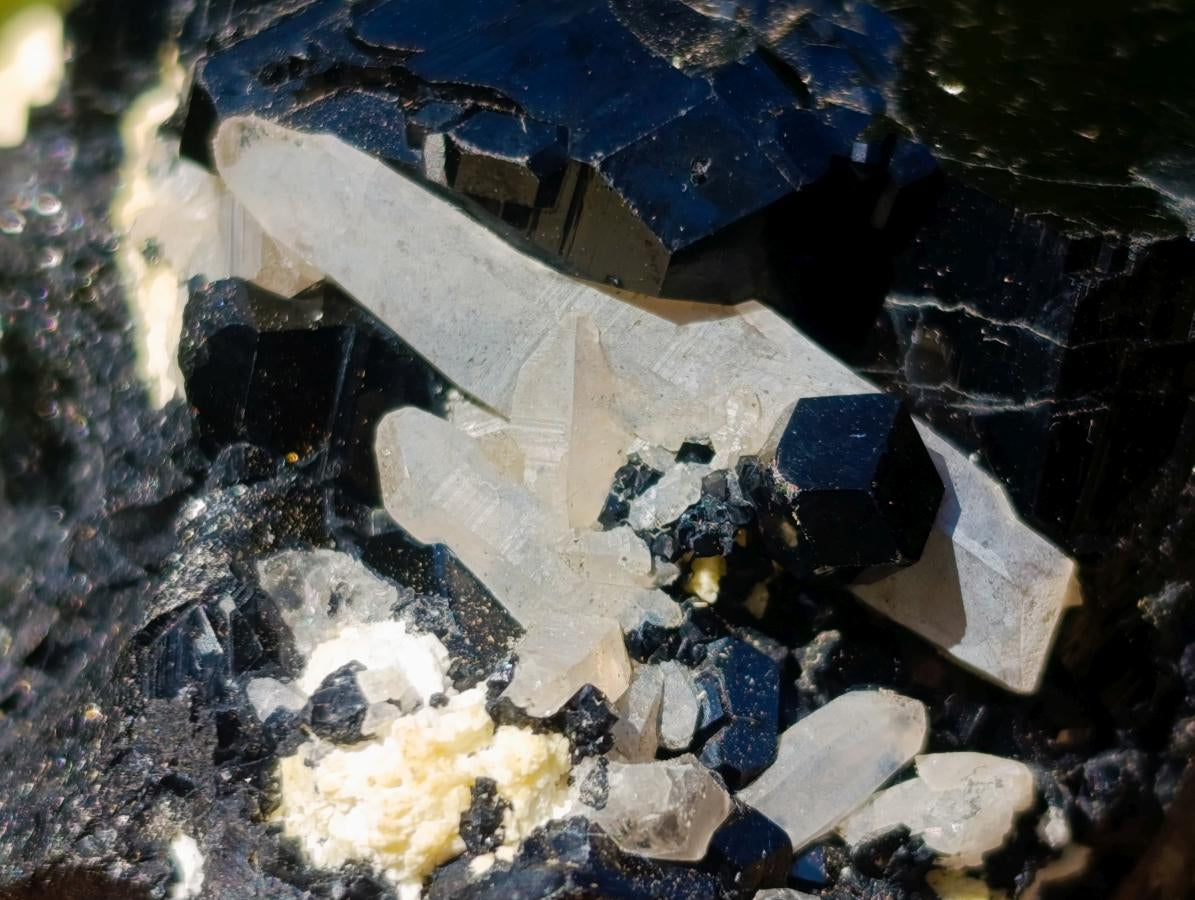 Natural Mirror Shiny Black “Mercedes Star” Schorl Black Tourmaline Single Crystal x 1 From Erongo, Namibia