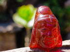 Polished Set of 3 Fossil Baltic Amber Carved Buddha with 2 Mini Jars of Polished Amber x 1  From Poland