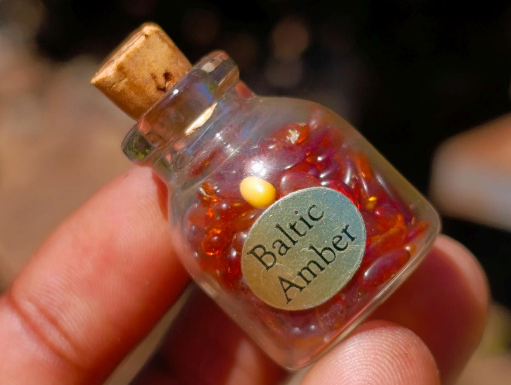 Polished Set of 3 Fossil Baltic Amber Carved Buddha with 2 Mini Jars of Polished Amber x 1  From Poland