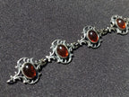 Hand Made Fossil Amber Antique Style Bracelet with 7 Flawless Cabochons x 1 From Poland
