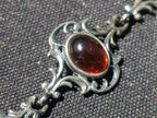 Hand Made Fossil Amber Antique Style Bracelet with 7 Flawless Cabochons x 1 From Poland