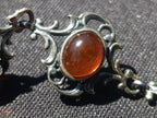 Hand Made Fossil Amber Antique Style Bracelet with 7 Flawless Cabochons x 1 From Poland