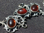 Hand Made Fossil Amber Antique Style Bracelet with 7 Flawless Cabochons x 1 From Poland