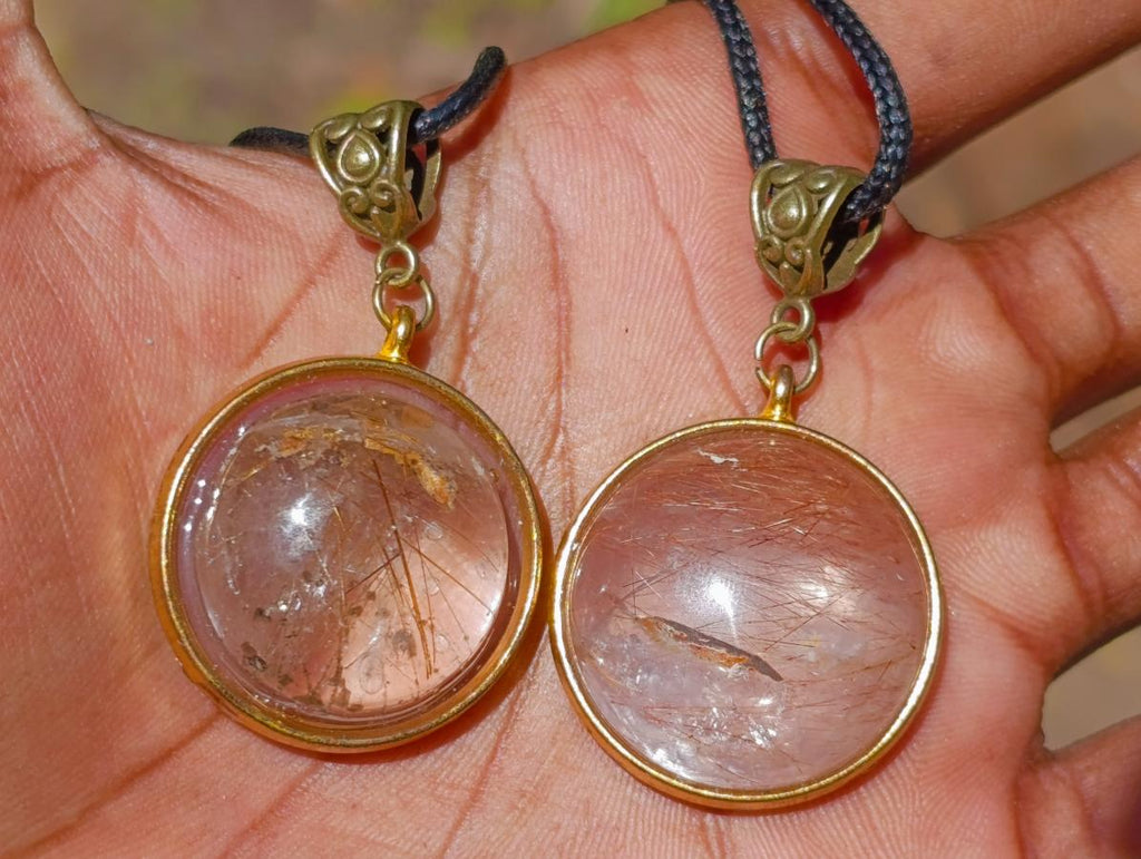 Hand Made Rutilated Quartz Necklace with Antique Fittings - Sold Per Piece - From Madagascar