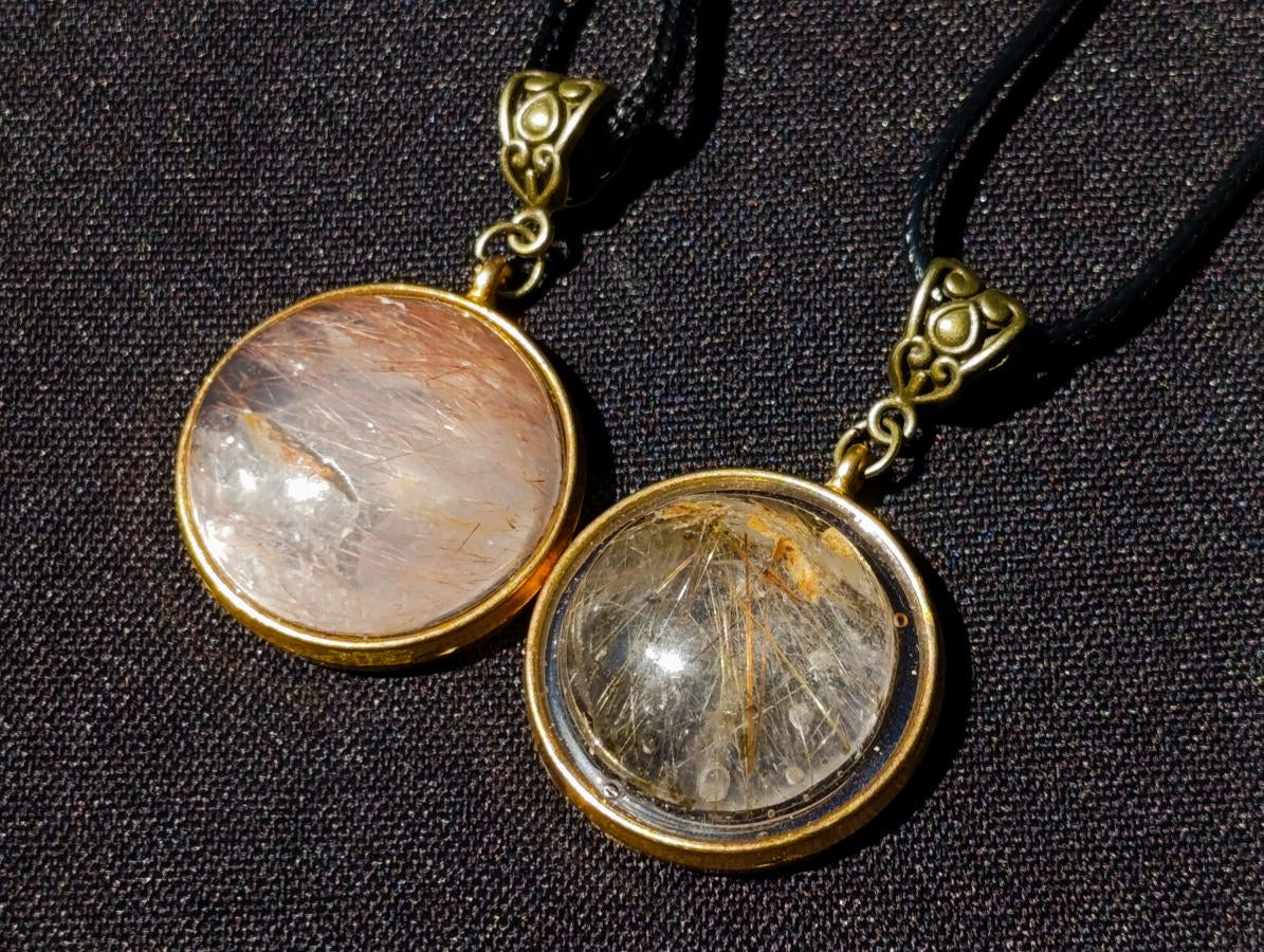 Hand Made Rutilated Quartz Necklace with Antique Fittings - Sold Per Piece - From Madagascar