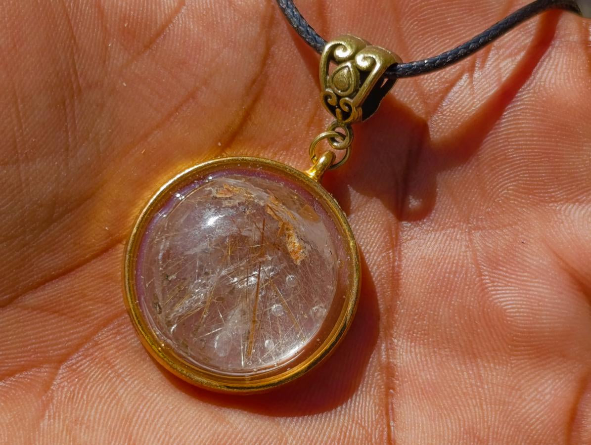 Hand Made Rutilated Quartz Necklace with Antique Fittings - Sold Per Piece - From Madagascar