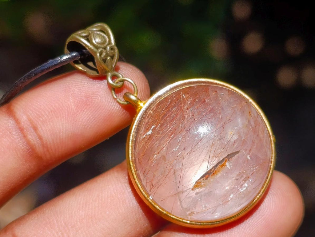 Hand Made Rutilated Quartz Necklace with Antique Fittings - Sold Per Piece - From Madagascar