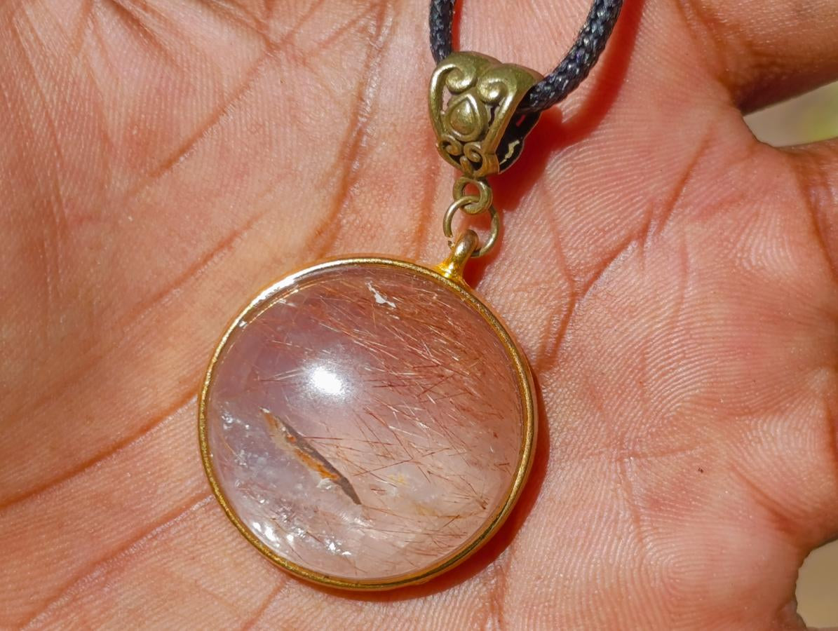 Hand Made Rutilated Quartz Necklace with Antique Fittings - Sold Per Piece - From Madagascar
