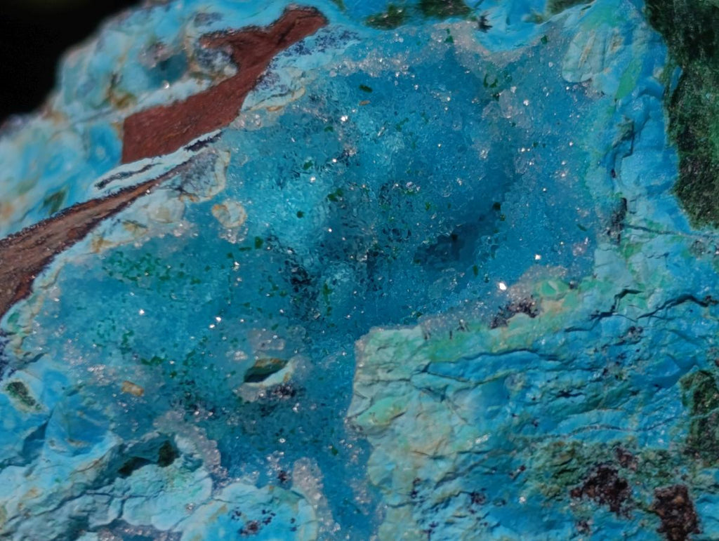 Natural Drusy Coated Chrysocolla with Malachite on a Ferro Dolomite Matrix x 1 From Lupoto Mine, Congo