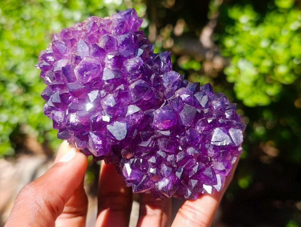 Hand Made and Natural Ultra Rare Amethyst Stalactite Inside of an Ostrich Faberge Egg  x 1 From South Africa