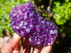 Hand Made and Natural Ultra Rare Amethyst Stalactite Inside of an Ostrich Faberge Egg  x 1 From South Africa