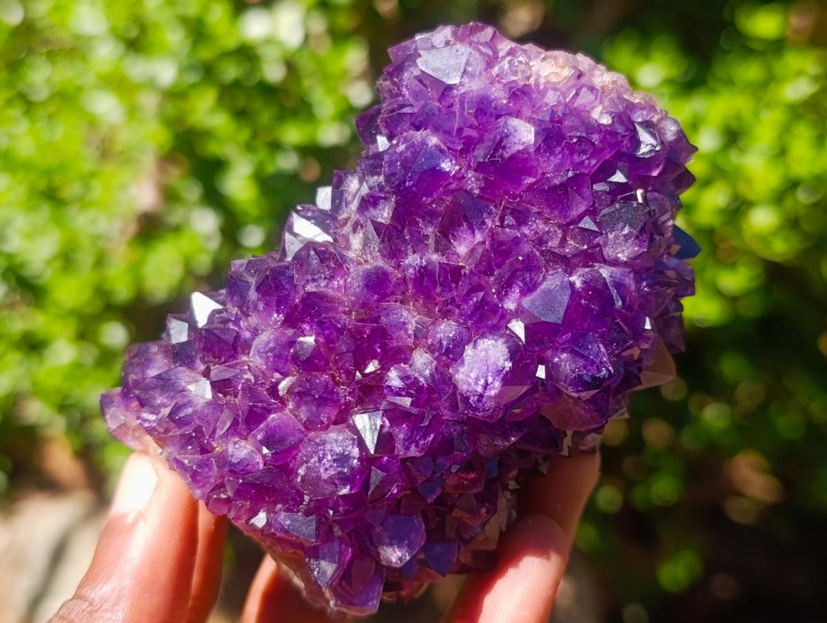 Hand Made and Natural Ultra Rare Amethyst Stalactite Inside of an Ostrich Faberge Egg  x 1 From South Africa