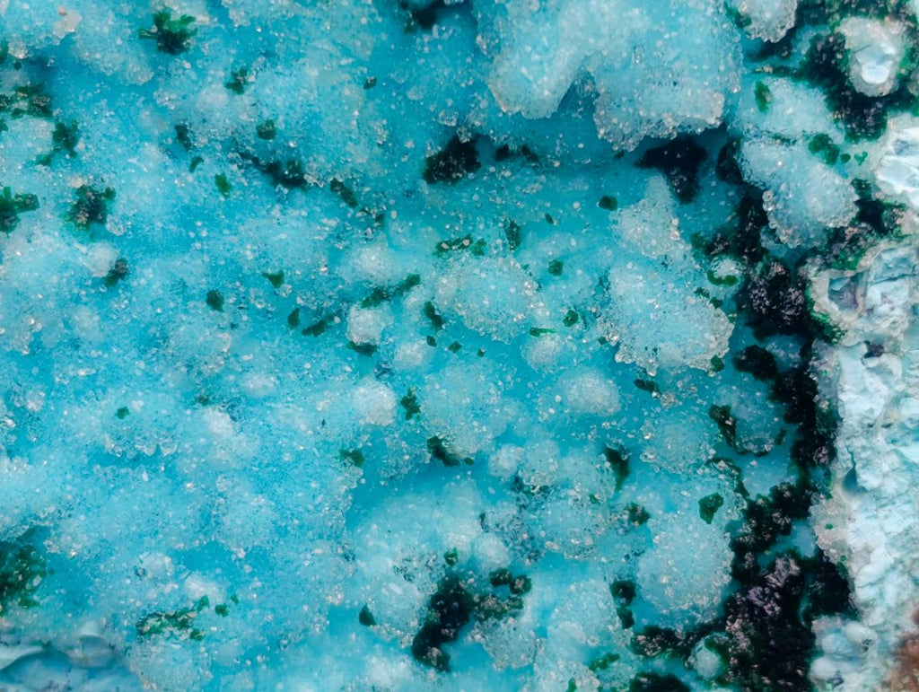 Natural Sparkling Stalagmitic Drusy Coated Chrysocolla with Acicular Malachite x 1 From Lupoto Mine, Congo
