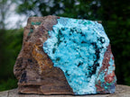 Natural Sparkling Stalagmitic Drusy Coated Chrysocolla with Acicular Malachite x 1 From Lupoto Mine, Congo