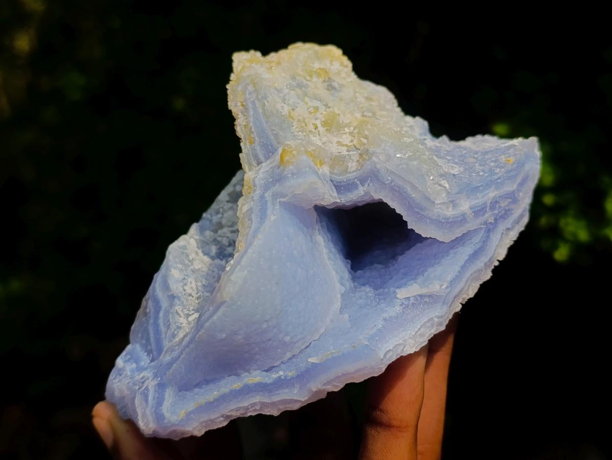 Natural Etched Blue Chalcedony Vug Specimen x 1 From Nsanje, Malawi