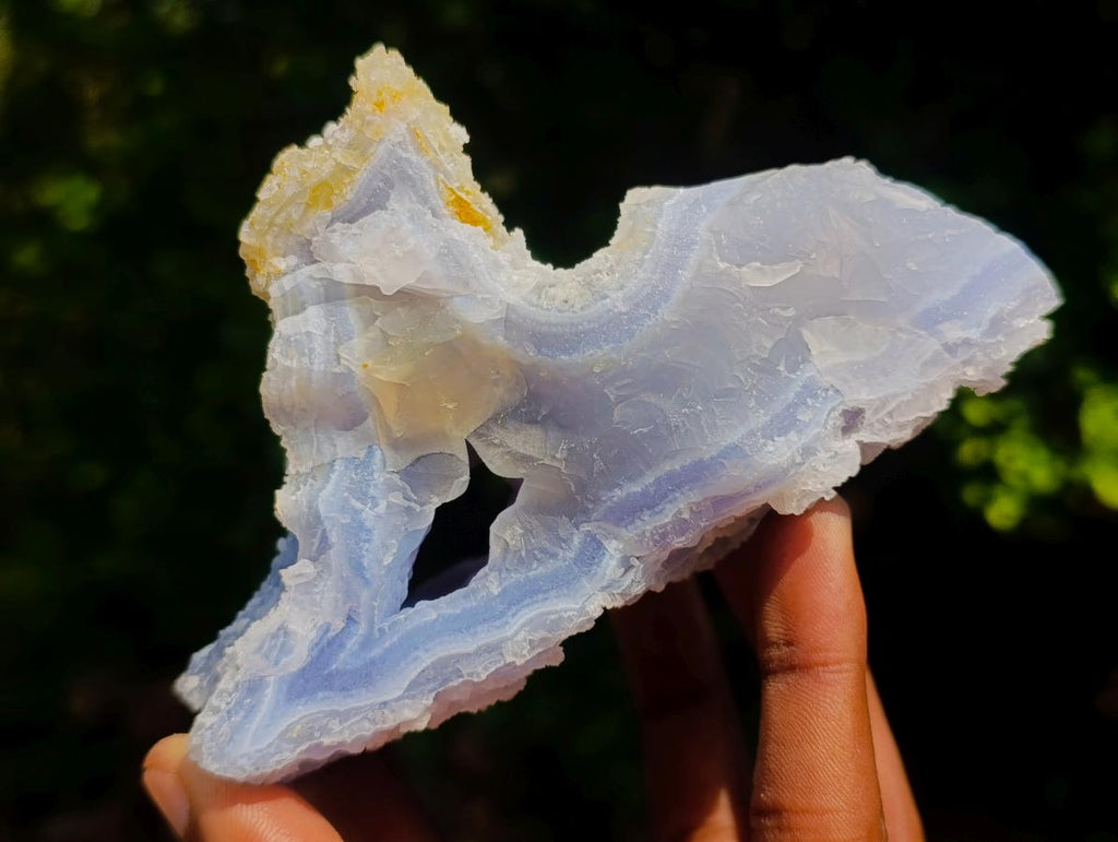 Natural Etched Blue Chalcedony Vug Specimen x 1 From Nsanje, Malawi