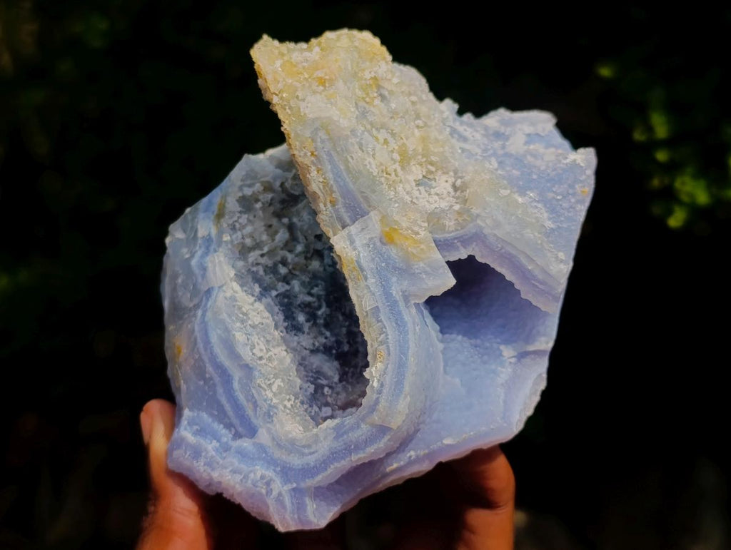 Natural Etched Blue Chalcedony Vug Specimen x 1 From Nsanje, Malawi