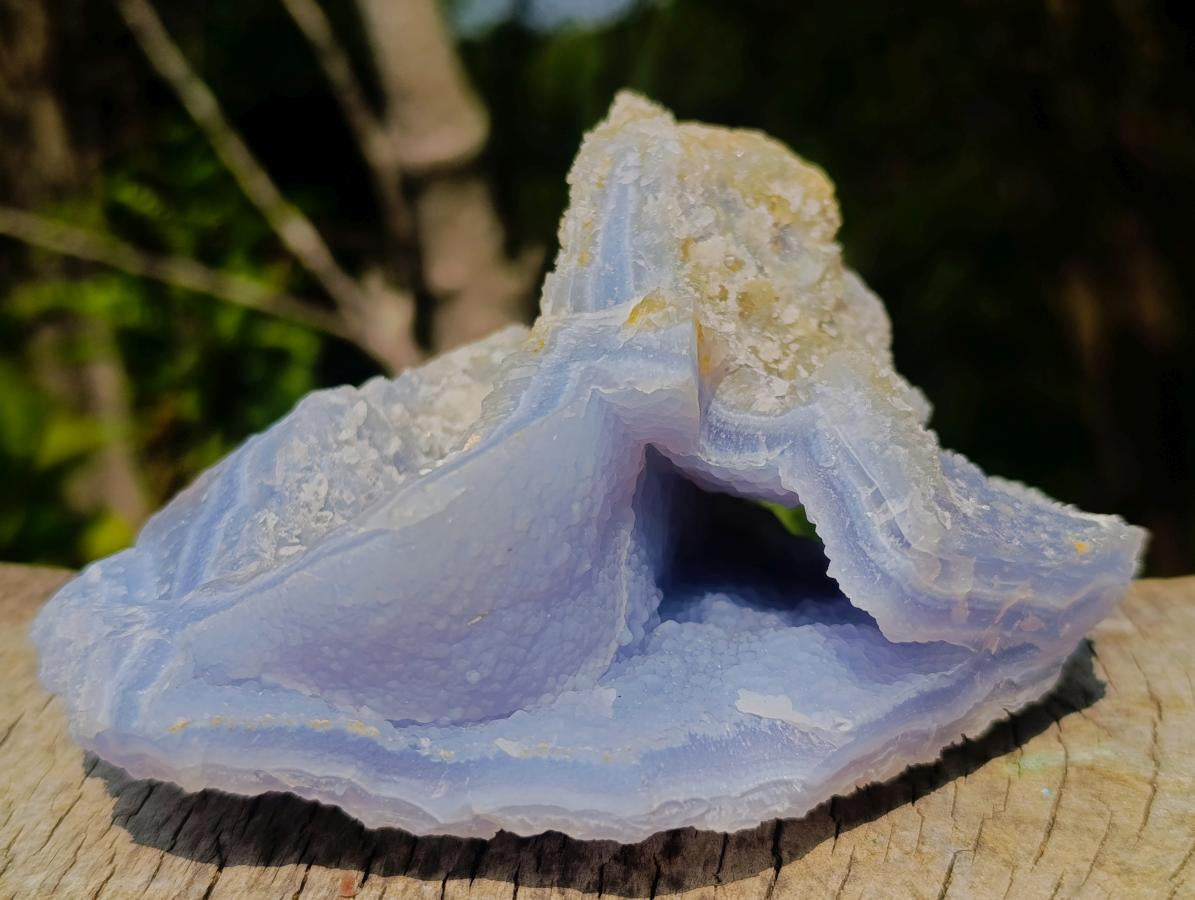Natural Etched Blue Chalcedony Vug Specimen x 1 From Nsanje, Malawi