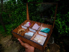 Natural Mixed Collectors Set of 6 African Minerals in a Wooden Display Box x 1 From Southern Africa