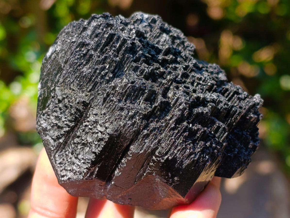 Natural Foitite in Black Tourmaline Crystal Specimen x 1 From Erongo, Namibia