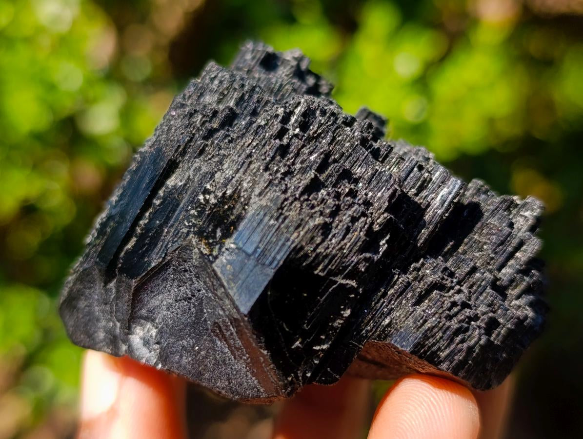 Natural Foitite in Black Tourmaline Crystal Specimen x 1 From Erongo, Namibia