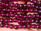 Hand Made Vintage Triple Strand Necklace and Wrist Watch Set Made From Mozambique Pyrope Garnet x 1 From Japan