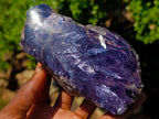 Polished One Side Silver Leaf Lepidolite with Actual Silver Mica Leaf Pattern x 1 From Zimbabwe