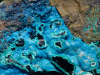 Natural Glossy Bright Blue Silica Chrysocolla and Malachite on Dolomite Specimen x 1 From Kulukuluku, Congo