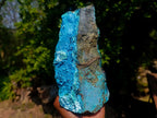 Natural Glossy Bright Blue Silica Chrysocolla and Malachite on Dolomite Specimen x 1 From Kulukuluku, Congo