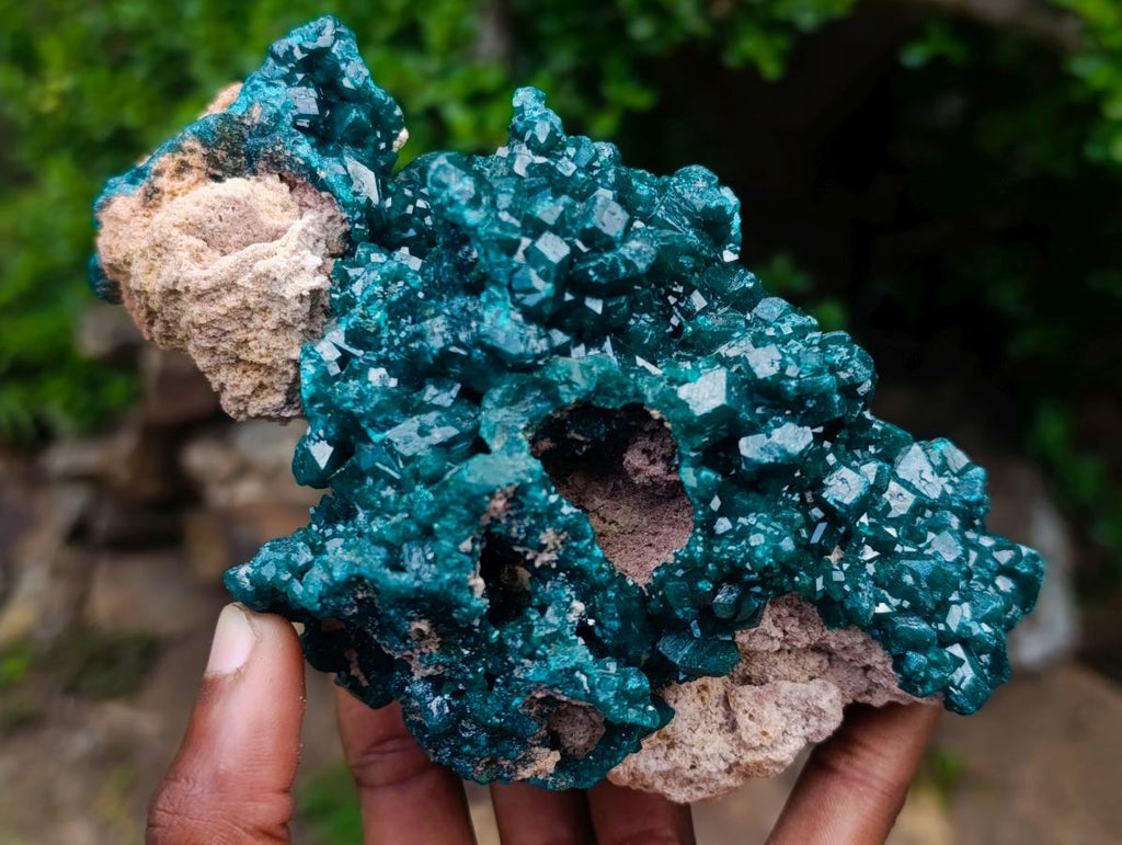 Natural Exquisite and Classic Emerald Green Large Cabinet Sized Dioptase Specimen x 1 From Tantara, Congo
