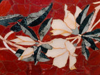 Hand Made Exceptional Oval Pietra Dura Floral Red Jasper Table Top x 1 From Russia
