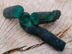 Natural Trio of Silky Malachite Stalactite Specimens x 1 From Kasompe, Congo