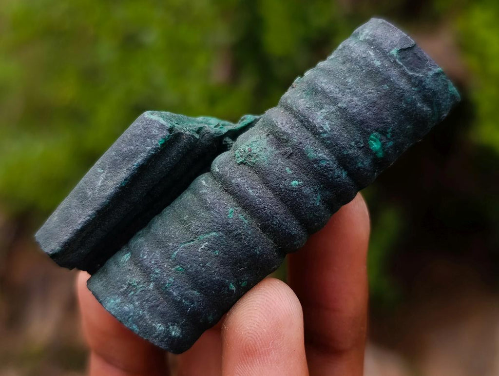 Natural Trio of Silky Malachite Stalactite Specimens x 1 From Kasompe, Congo